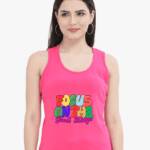Bright Pink Tank Top for women with Graphic Print