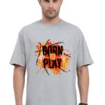 A person modeling a unisex oversized T-shirt