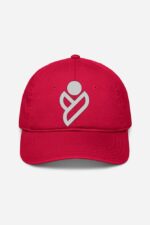A unisex baseball cap featuring a minimalist, abstract white Looga logo on the front. The cap has a slightly curved brim and visible stitching along the panels, displayed against a plain, light gray background.
