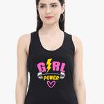 Black gym tank top with pixelated heart emblem and stylized text design