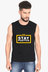 A man wearing Round Neck Sleeveless Mens Fitness T Shirts